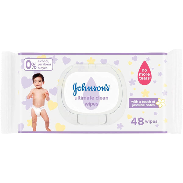 Johnson & Johnson Baby Ultimate Clean Wipes Alcohol-Free Paraben-Free Dye-Free 48 Wipes