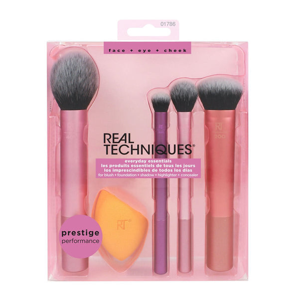 Real Techniques Everyday Essentials Makeup Brush Set 1786 Soft Synthetic Bristles