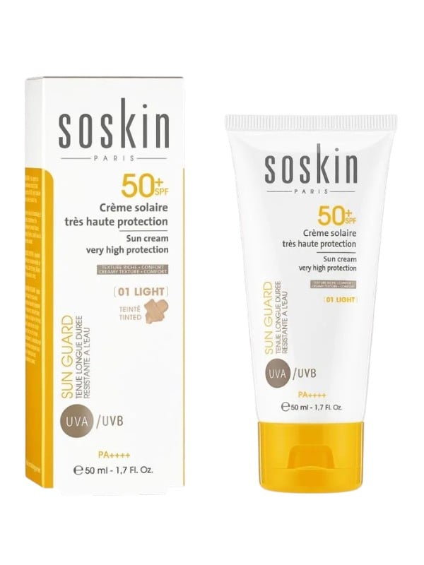 Soskin Tinted Sunscreen Cream SPF 50+ 01 Light for Face and Neck, 50ml