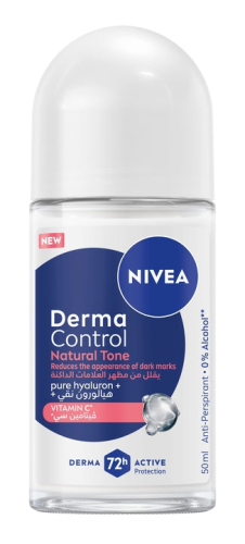 NIVEA Derma Control Natural Tone Roll-On Clinical Strength Sweat Protection Hyaluron Vitamin C 50ml