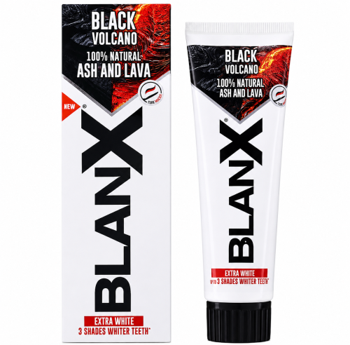 Blanx Black Volcano Toothpaste, Brightening Formula with Volcanic Lava