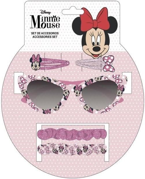 Disney Minnie Mouse Beauty Set Sunglasses, 2 Scrunchies and 2 Hair Clips, 1 Pc