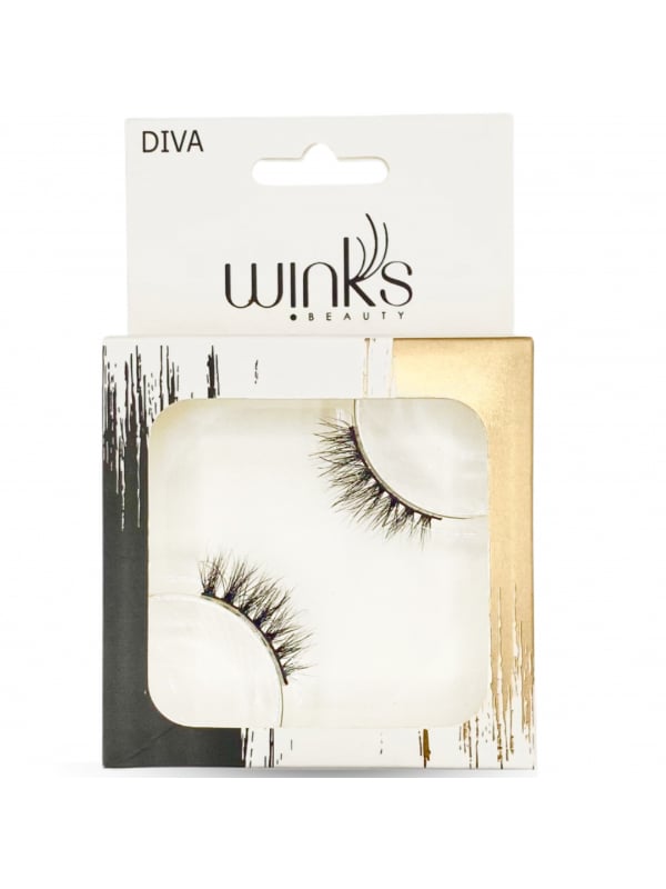 Winks DIVA Model False Eyelashes Natural Look Reusable Lightweight Style 25