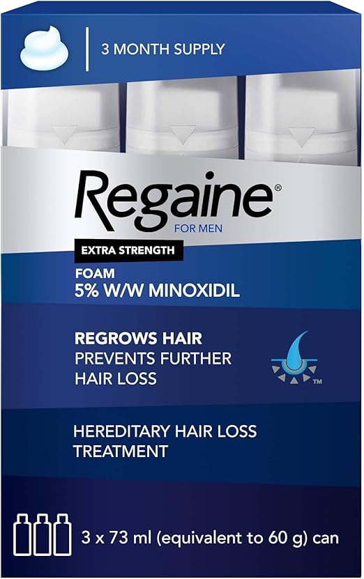 Regaine Men Extra Strength Hair Loss Treatment Foam Spray 60 g 3 Pack