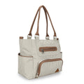 Little Story Diaper Bag Set, Ivory, With Changing Pad, Bottle Bag and Stroller Straps