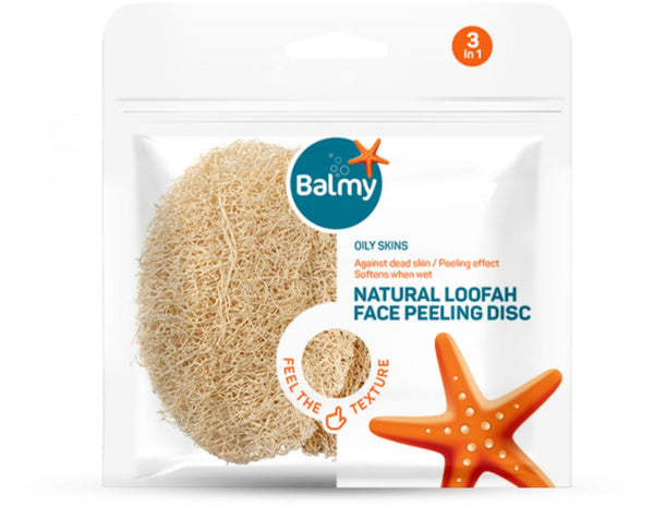 Balmy Natural Loofah Facial Exfoliating Discs, 3 Mini Discs