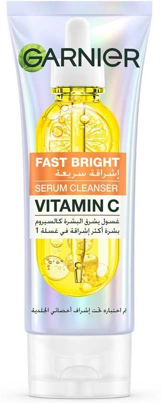 Garnier Fast Bright Vitamin C Serum Cleanser Brightening Face Wash 100ml