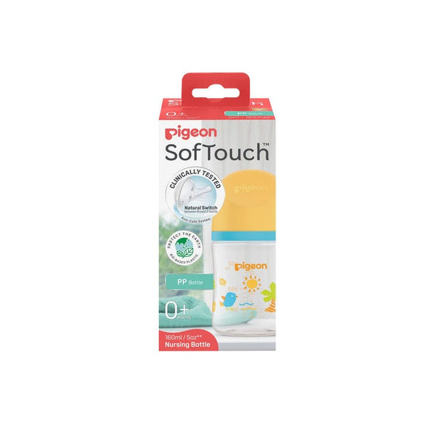 Pigeon Softouch BPP Nursing Bottle, Soft Silicone Nipple, Anti-Colic Air Vent, 160ml