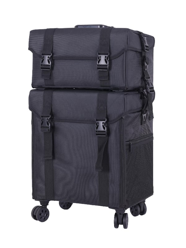 Salon System 2-Piece Makeup Artist Bag Set Adjustable Holder Black