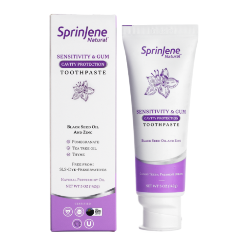 Sprinjene Natural Sensitivity and Gum Protection Toothpaste Black Seed Oil Zinc 142 g