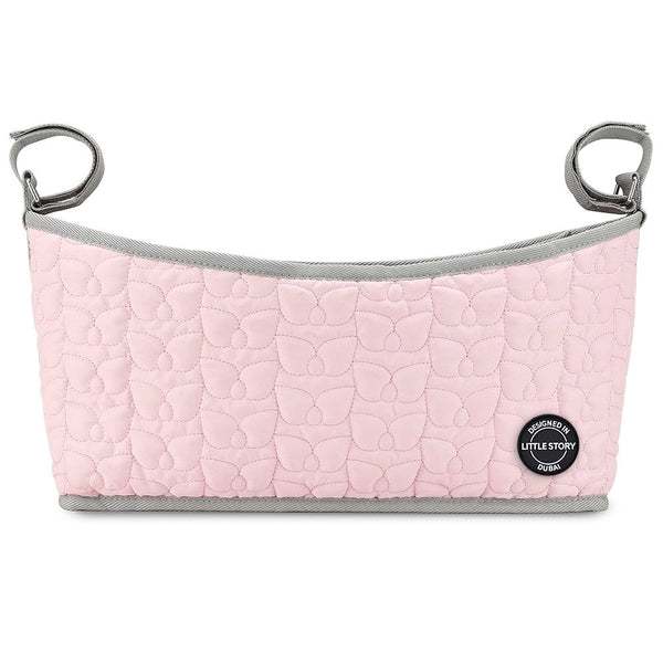 Little Story Premium Stroller Organizer Bag Quilted Pink Polyester 3 Compartments