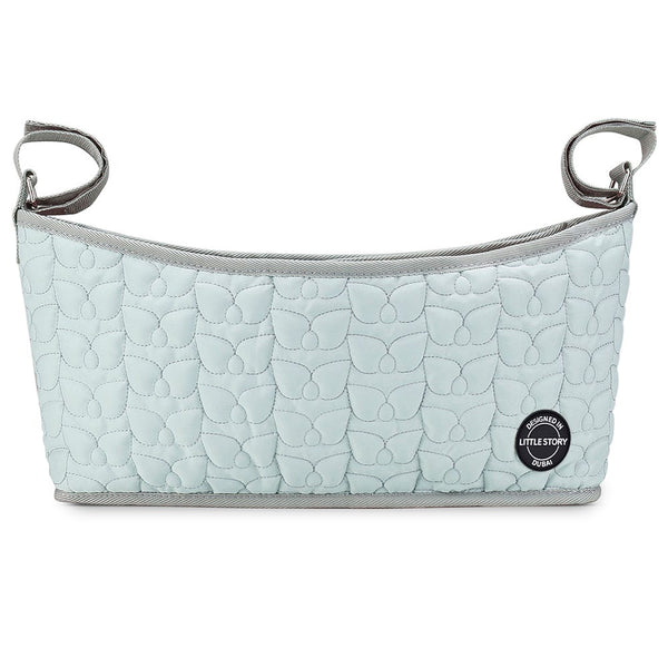 Little Story Premium Stroller Organizer Bag Quilted Blue Polyester 3 Compartments