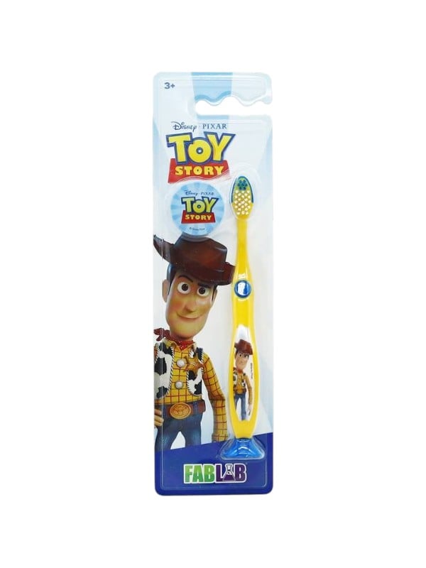 Fab Lab Toy Story Kids Toothbrush with Cover and Stand, Soft Bristles, Assorted Colors