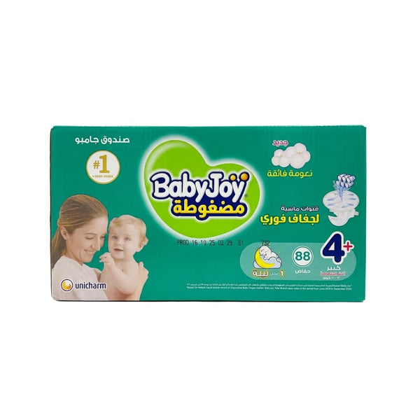 BabyJoy Compressed Diapers Size 4+ Large, High Absorbency, 88 Count