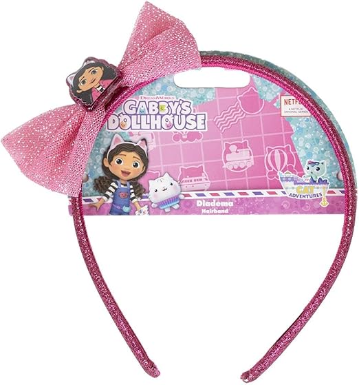 Disney Gabby's Dollhouse Pink Hair Band, Lightweight Plastic Hoop