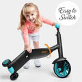 Little Story Multifunctional Kids Scooter, Balance Bike and Tricycle, Green, 5 Modes, Adjustable Height