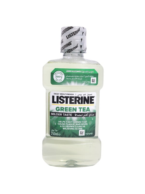 Listerine Green Tea Daily Mouthwash Alcohol-Free Fluoride Green Tea Flavor 250ml