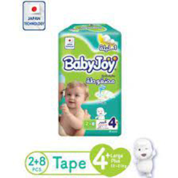 Babyjoy Compressed Baby Diapers Size 4+ Overnight Absorption 10 Pieces