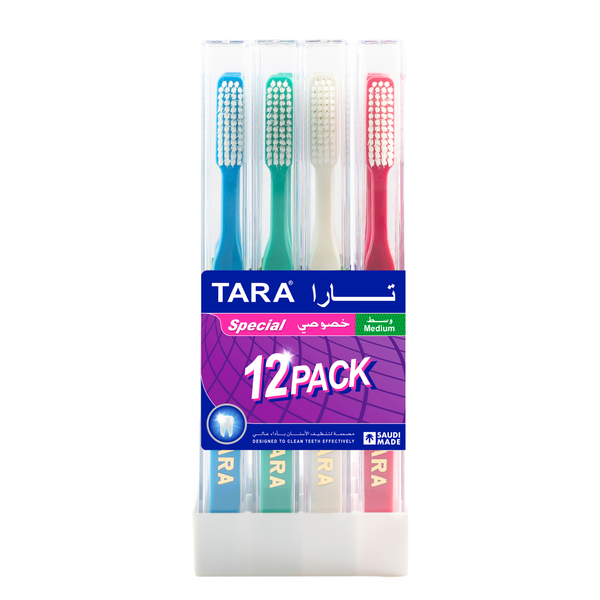 Tara Special Toothbrushes Medium Rounded Bristles 12 Pack