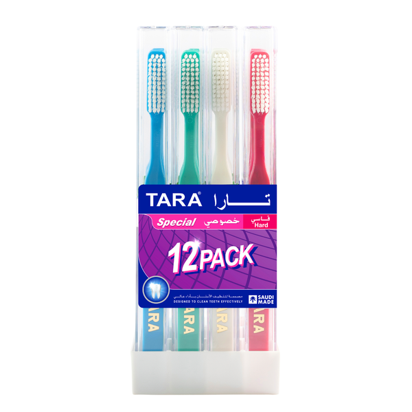 Tara Special Hard Toothbrushes End-Rounded Bristles 12 Pack
