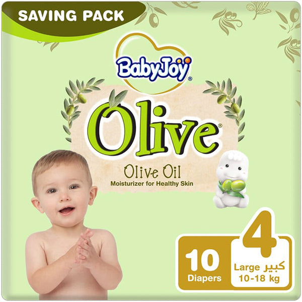 Babyjoy Healthy Skin Olive Oil Diapers Size 4, 10-18 kg, Pack of 10