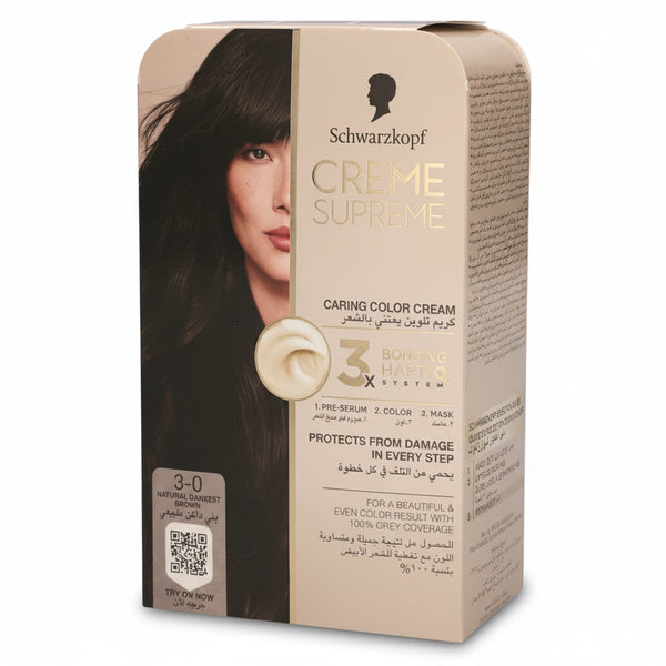 Creme Supreme Hair Color Kit 3-0 Natural Dark Brown
