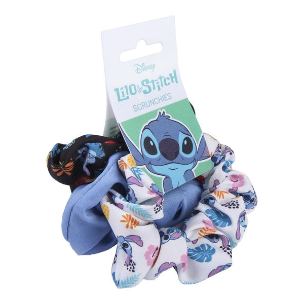 Disney Stitch Hair Scrunchies Multicolor Soft Stretchy Fabric 3 Pieces