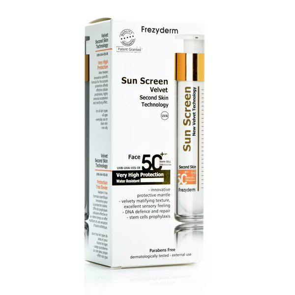 FREZYDERM SPF 50+ Velvet Face Sunscreen Cream, Matte Finish, 50 ml