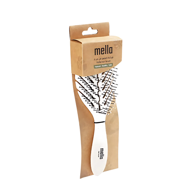 Mila Oval Detangling Hairbrush Flexible Bristles Light Beige 6608