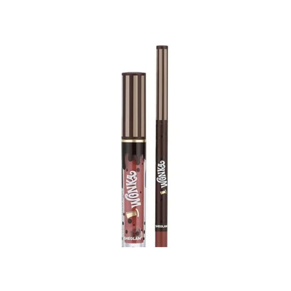 Shiglam Willy Wonka Cocoa Kiss Lip Kit Rouge Lipstick and Lip Liner Red 2.7ml + 0.25g