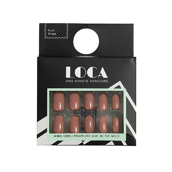 Luca Self-Adhesive Artificial Nails Nude 24 Pieces, 10 Sizes
