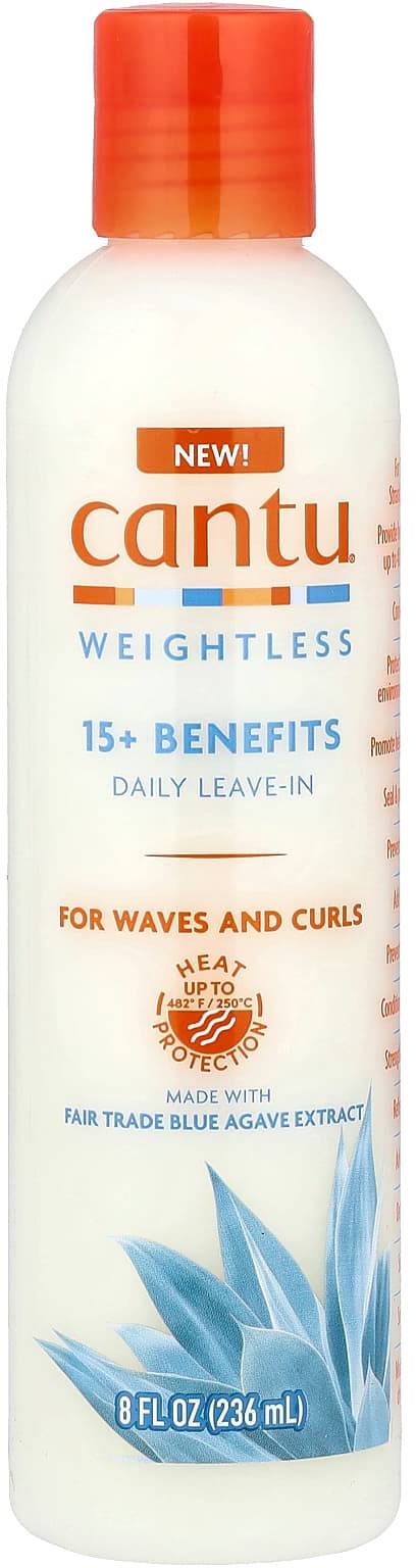 Cantu Weightless Daily Leave-In Cream Lightweight Curl Conditioner Blue Agave 236 ml