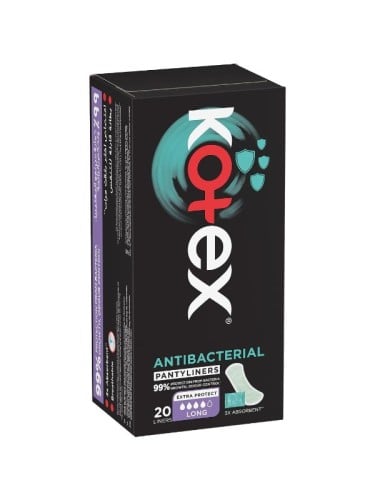 Kotex Antibacterial Panty Liners Long 20 Pads