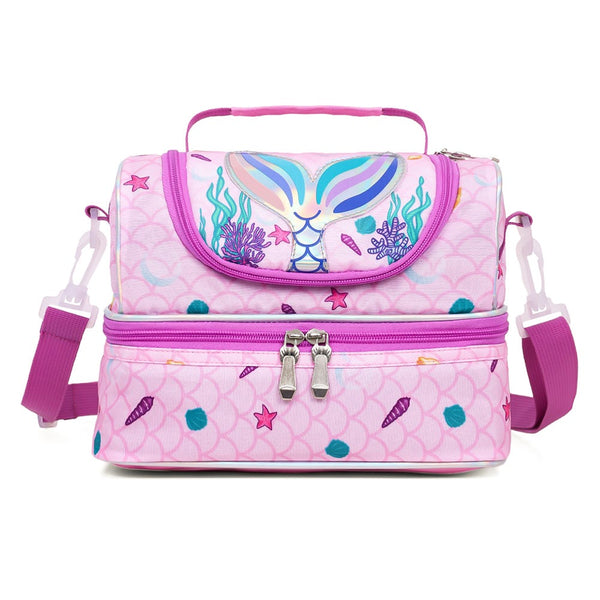 Eazy Kids Dual Compartment Insulated Lunch Bag Mermaid Purple 7L