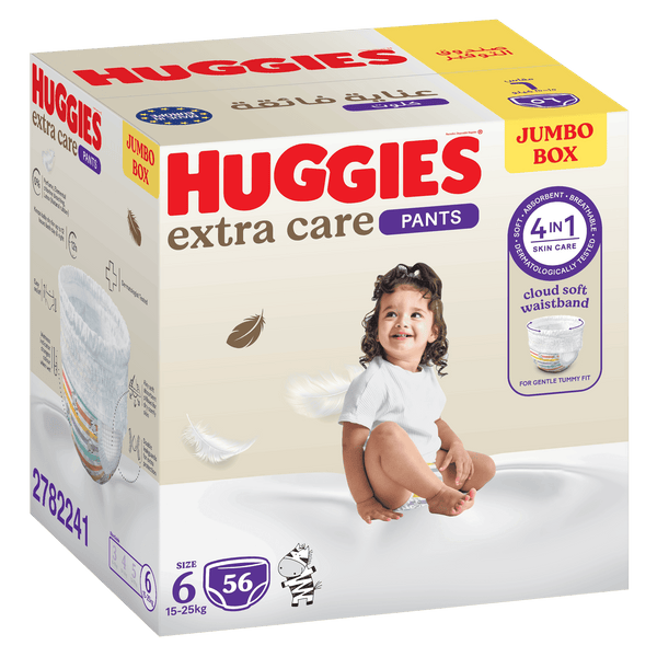 Huggies Extra Care Training Pants Double Leak Guards Size 6, 56 Pieces