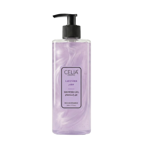 Celia Lavender Shower Gel Refreshing Moisturizing Formula Vitamin E 500 ml