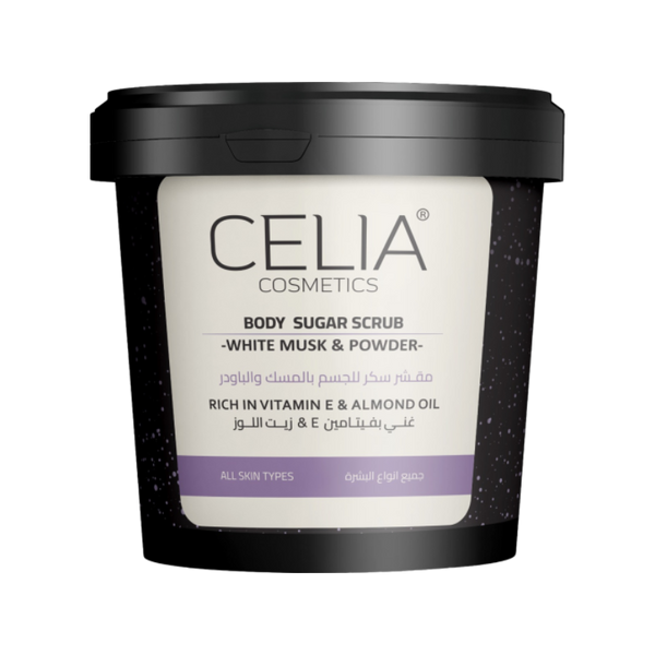 Celia Body Oil Sugar Scrub Foaming Exfoliator White Musk & Powder 600 g
