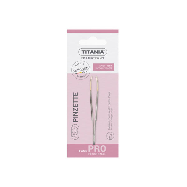 Titania Slanted Tweezers Nr. 1067/G Stainless Steel Gold-Tone Tip