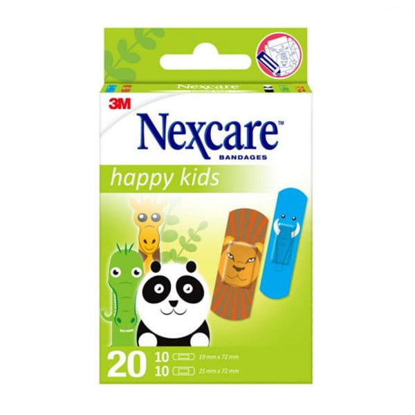 Nexcare Animals Adhesive Bandages Assorted Animal Designs, 20 Count