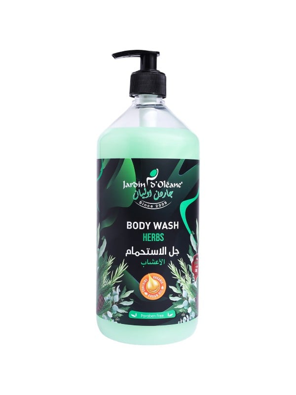Jardin d'Oleane Herbal Shower Gel with Glycerin, Argan Oil and Sweet Almond Oil, 1 L