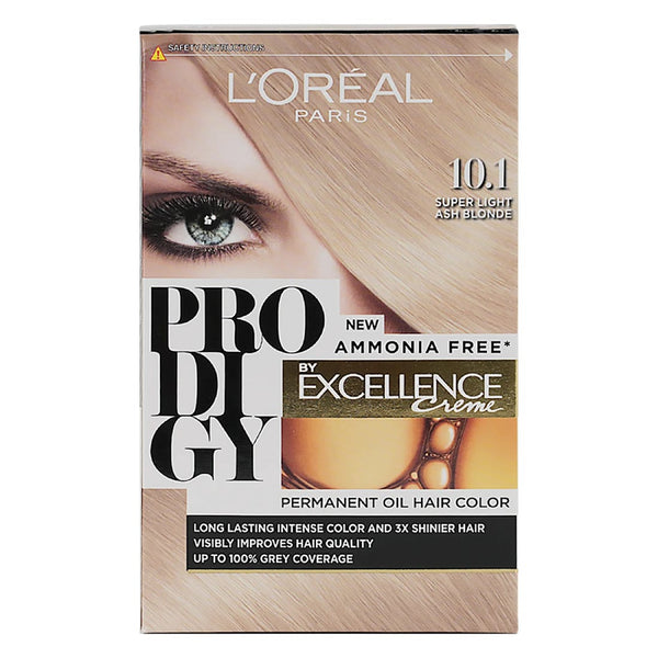 L'Oreal Paris Prodigy Permanent Hair Color Cream No Ammonia Super Light Ash Blonde 10.1