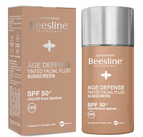 Beesline Age Defense Tinted Facial Fluid Sunscreen SPF 50+ Matte Finish