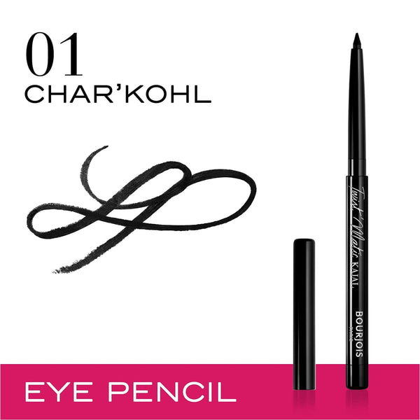 Bourjois Twist Matic Kajal Pencil Smooth Long-Lasting Formula Shade 01 Char'Kohl