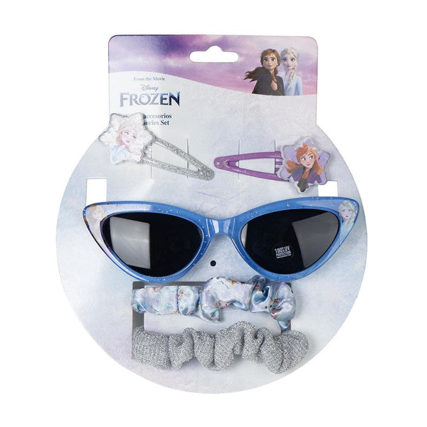 Disney Frozen Sunglasses, Hair Clips and Scrunchies Accessory Set, Blue and Silver