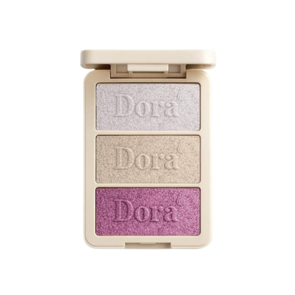 Dora Triple Highlighter Palette Powder Luminous Finish 01