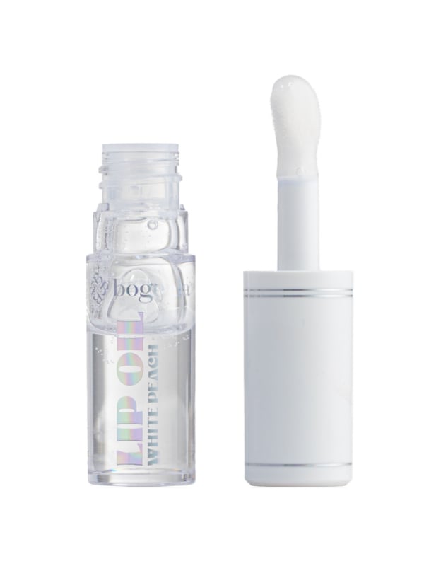 Bogenia White Peach Lip Oil Vitamin E Natural Glossy Finish