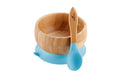Avanchy Baby Bamboo Stay Put Suction Bowl and Spoon Blue