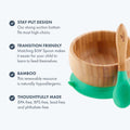 Avanchy Baby Bamboo Stay Put Suction Bowl and Spoon Blue