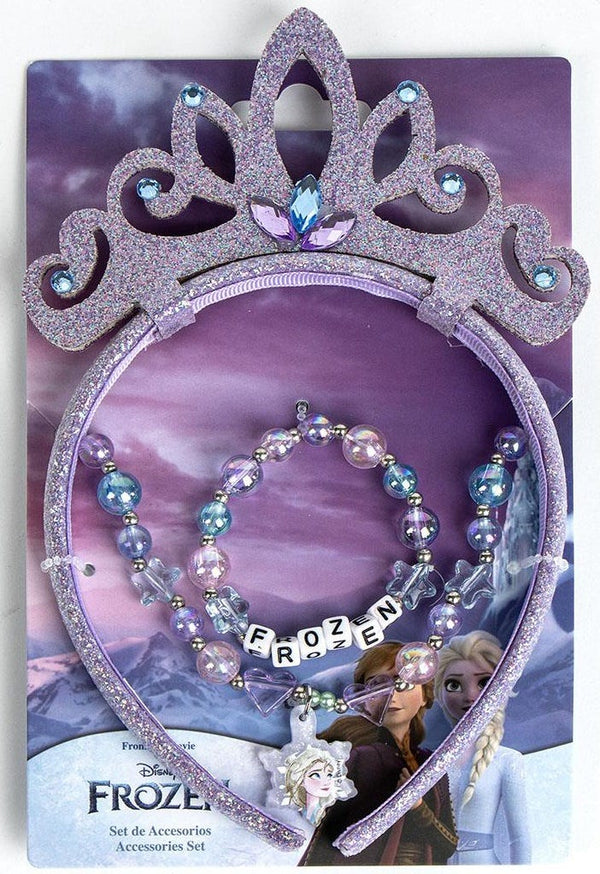 Disney Frozen Bracelet and Headband Jewelry Set, Beaded Necklace, 3 Pieces