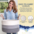 Little Story Cotton Rope Diaper Caddy XL Nursery Storage Basket, Ivory